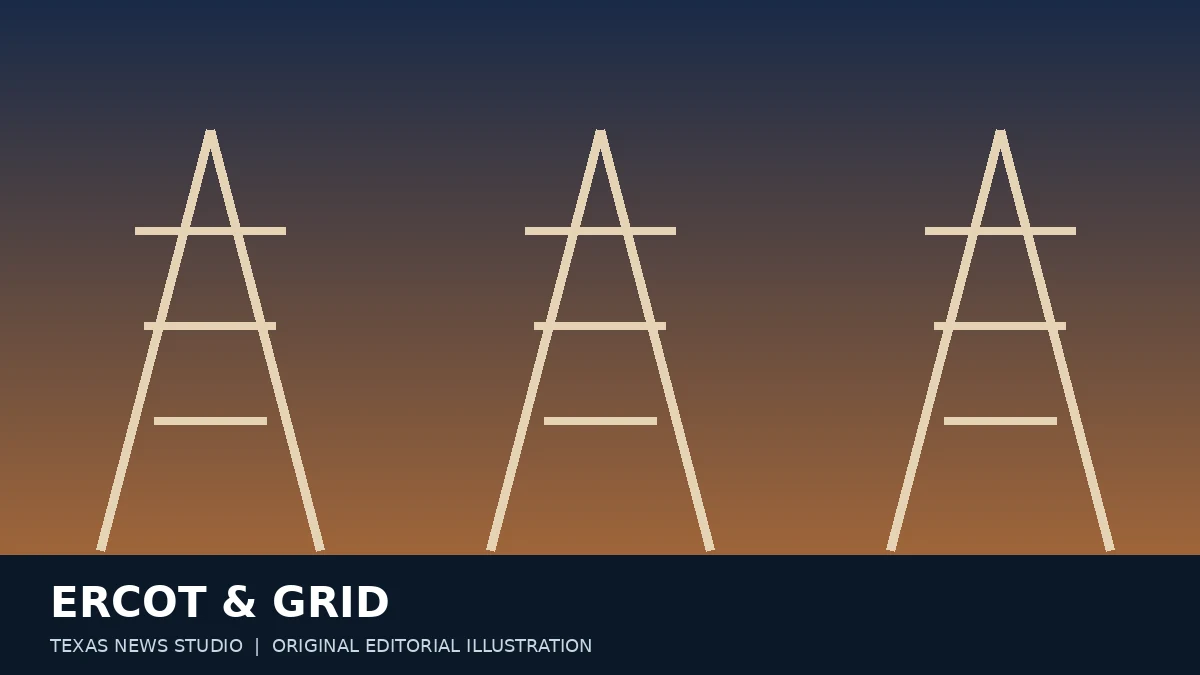 Original editorial illustration for ERCOT and Large Electric Loads: What Texans Should Watch