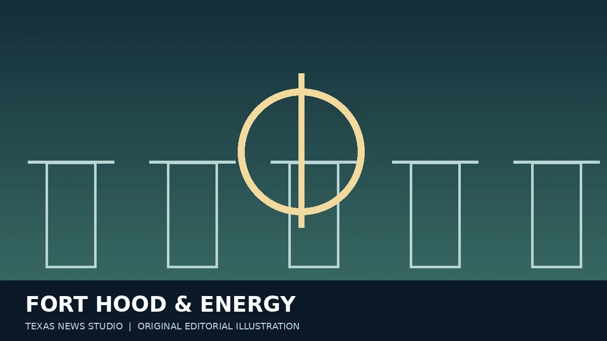 Original editorial illustration for Why Fort Hood Is a Key Place to Watch Military Energy Innovation