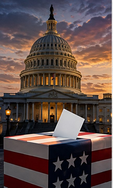 AI-generated editorial illustration for Politics