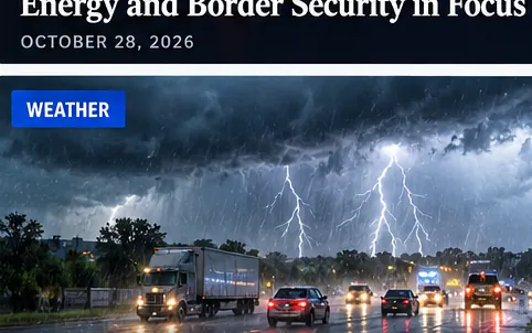 AI-generated editorial illustration for Texas Weather Outlook: Rain Chances Increase Toward the End of the Week