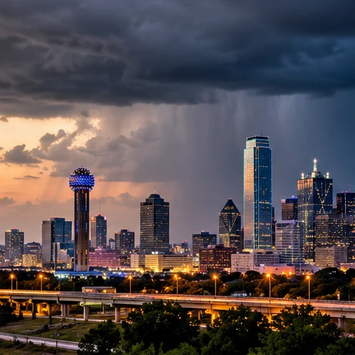 AI-generated editorial illustration related to texas weather