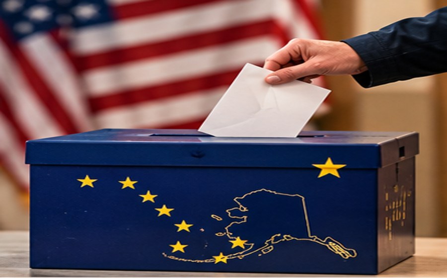AI-generated editorial illustration for ALASKA SENATE BALLOT BATTLE: LOOK-ALIKE CANDIDATE SPARKS INVESTIGATION