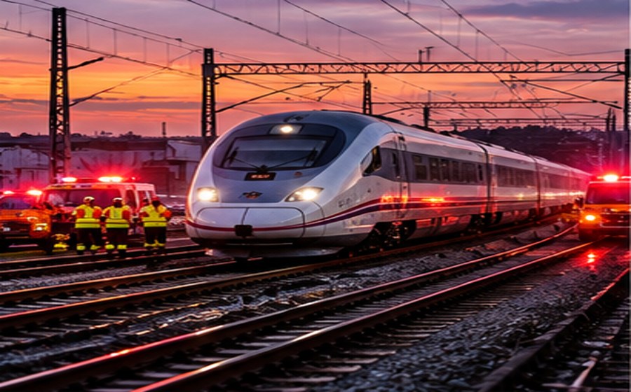 AI-generated editorial illustration for SPAIN RAIL DISASTER: DEADLY CRASH RAISES SAFETY QUESTIONS
